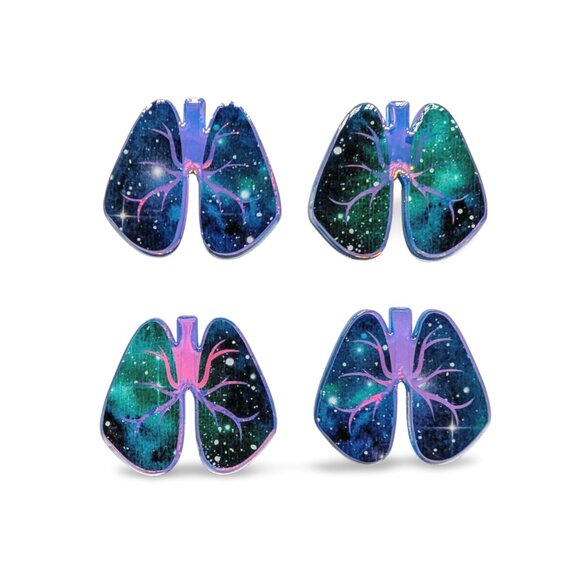 Lung Badge Reel | Handmade ID Holder Nurse Teacher Student Therapist Gift NWT - Picture 3 of 4